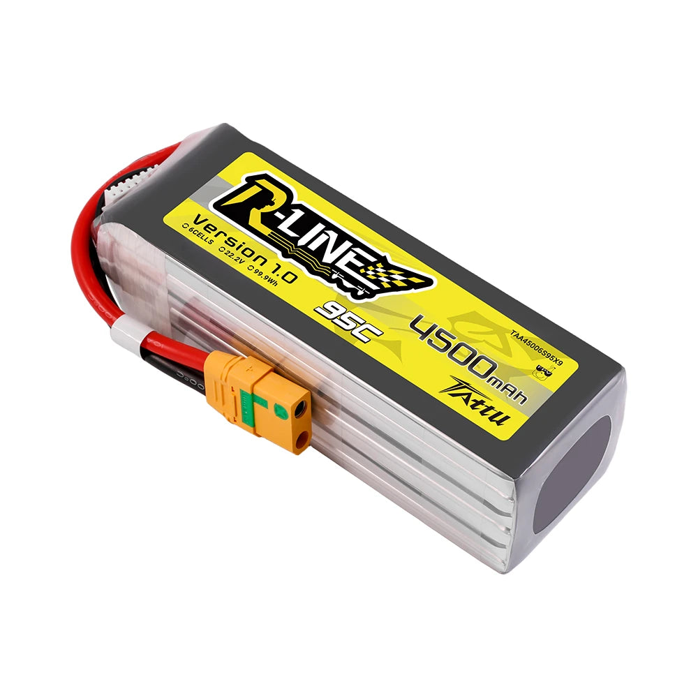 Tattu 4500mAh 6S 95C 22.2V Lipo Battery | XT90 Plug | R-Line 1.0