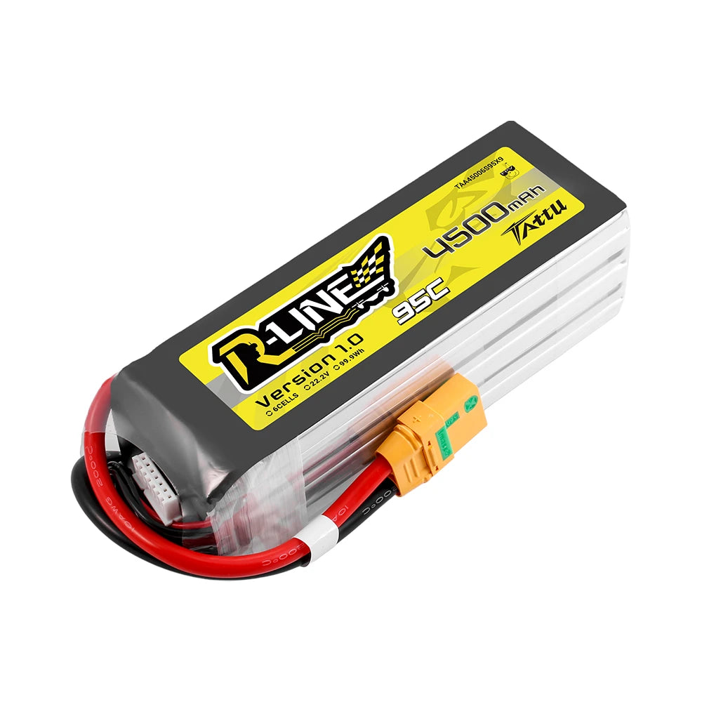 Tattu 4500mAh 6S 95C 22.2V Lipo Battery | XT90 Plug | R-Line 1.0