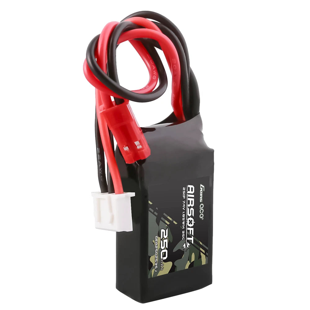 Gens ace 250mAh 2S 35C 7.4V Lipo Battery | JST Plug | Airsoft