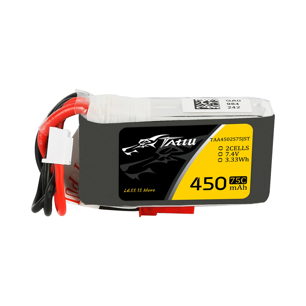 Tattu 450mAh 2S 75C 7.4V Lipo Battery | JST-SYP Plug | FPV Classic