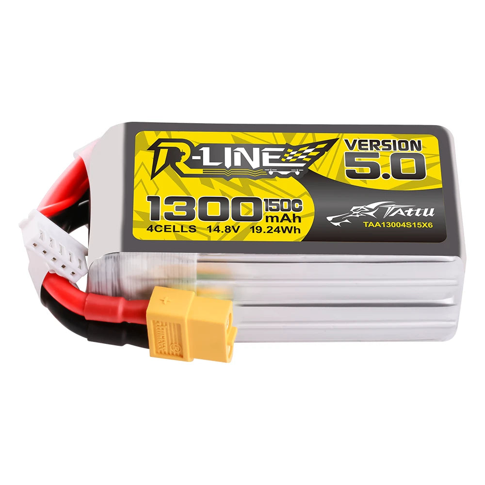 Tattu 1300mAh 4S 150C 14.8V Lipo Battery | XT60 Plug | R-Line 5.0