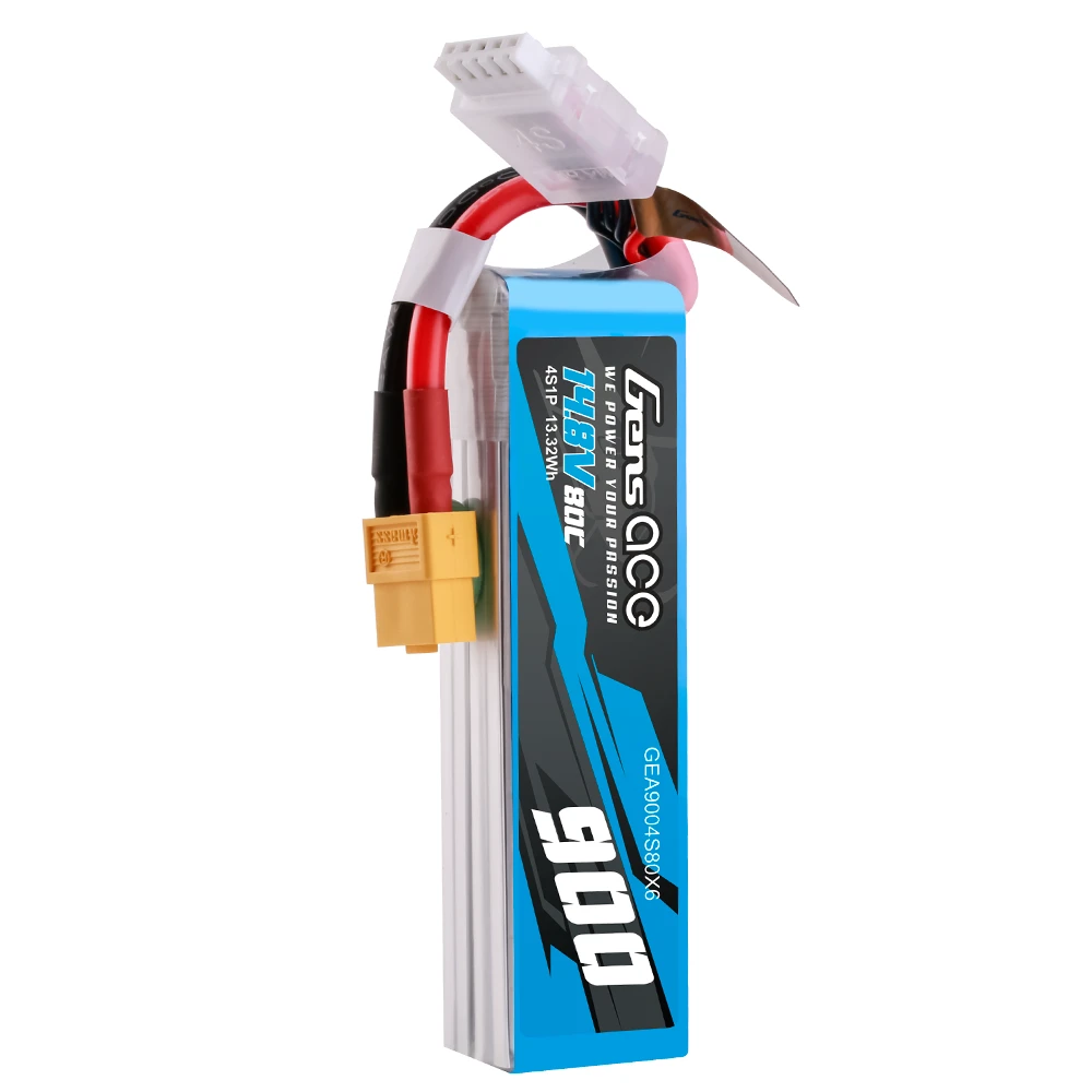 Gens ace 900mAh 4S 80C 14.8V Lipo Battery | XT60 Plug | Air Classic (Non-G-Tech)