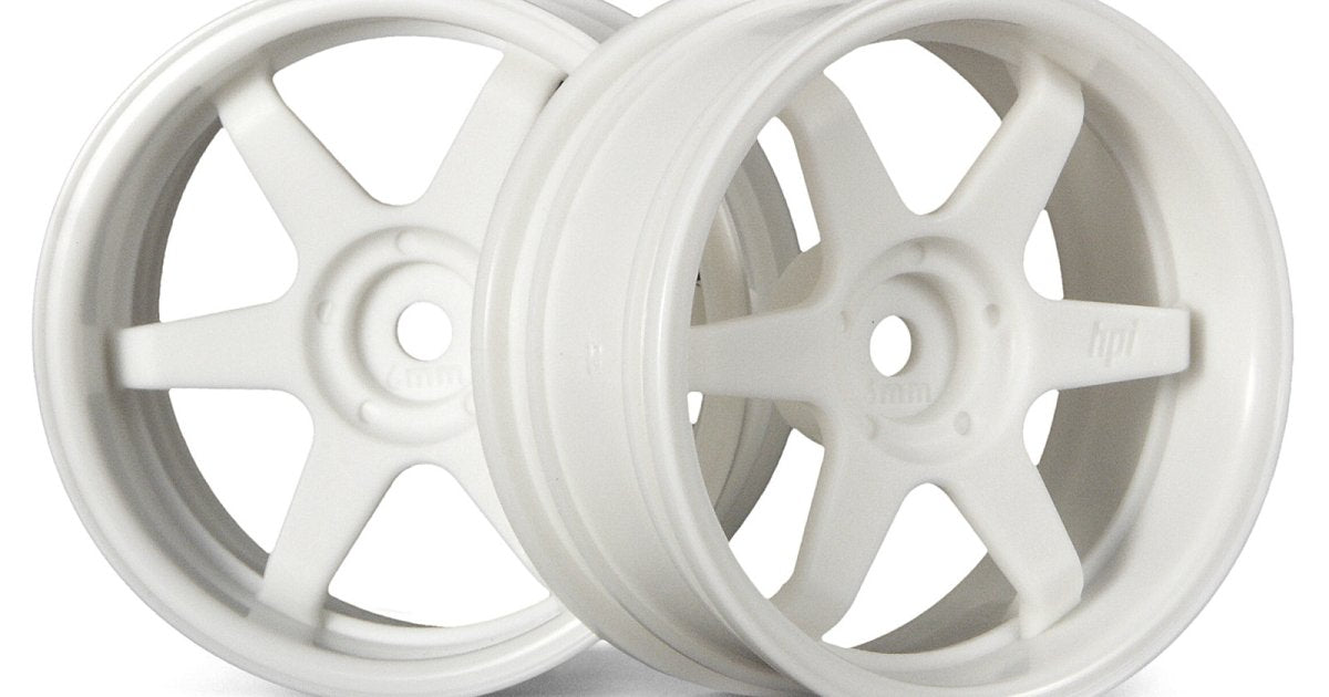 TE37 Wheel, 26mm, White 6mm Offset, Fits 26mm Tire - Model HPI3845 - HPI Racing