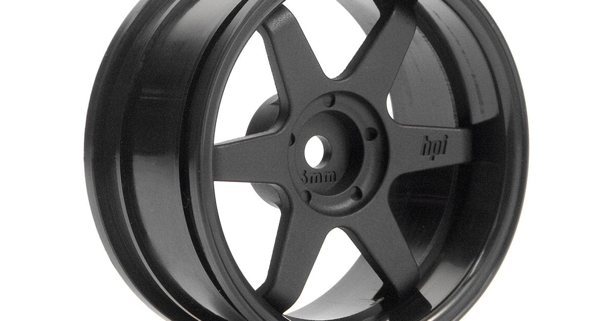 TE37 Wheels, 26mm-6mm Offset, Black, Fits 26mm Tire - Model HPI3846 - HPI Racing