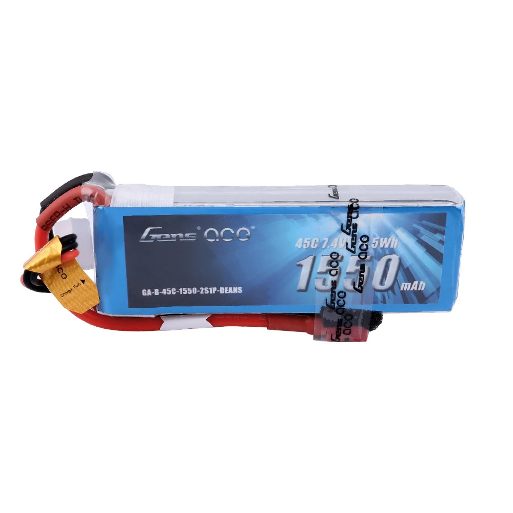 Gens ace 1550mAh 2S 45C 7.4V Lipo Battery | Deans Plug | Air Classic (Non-G-Tech)