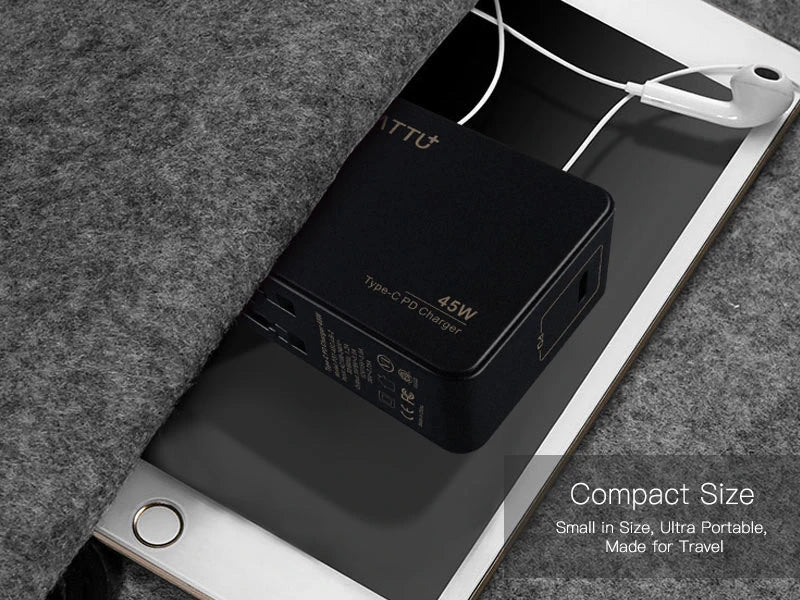 Tattu 45W USB Type C Power Delivery 2.0 Wall Charger for Phone, Macbook and More