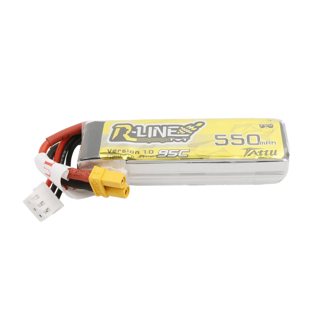 Tattu 550mAh 2S 7.4V Lipo Battery | XT30 Plug | R-Line 1.0