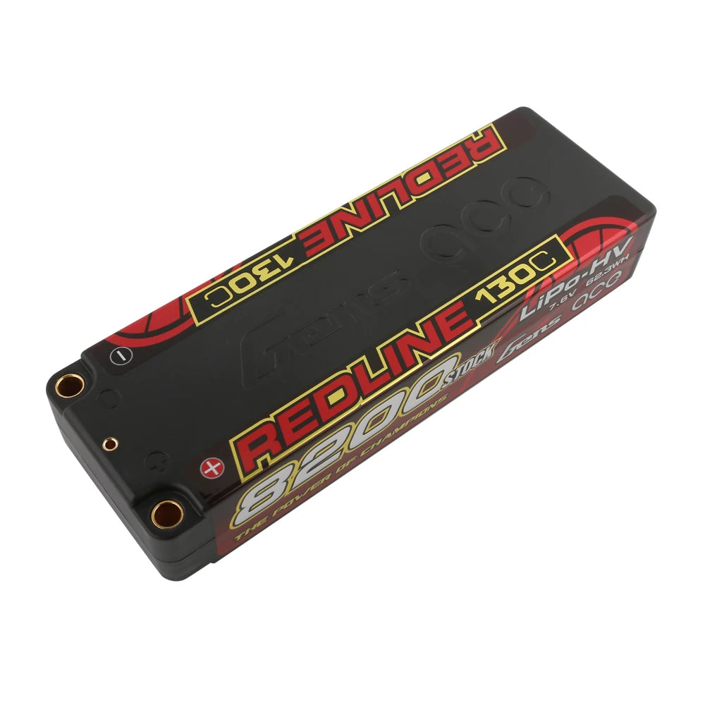 Gens ace 8200mAh 2S 130C 7.6V(HV) Lipo Battery | 5.0mm bullet | Redline 1.0