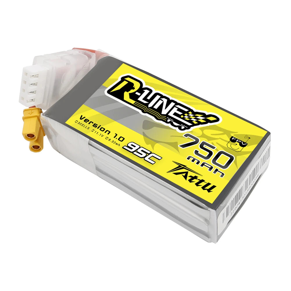 Tattu 750mAh 3S 95C 11.1V Lipo Battery | XT30 Plug | R-Line 1.0