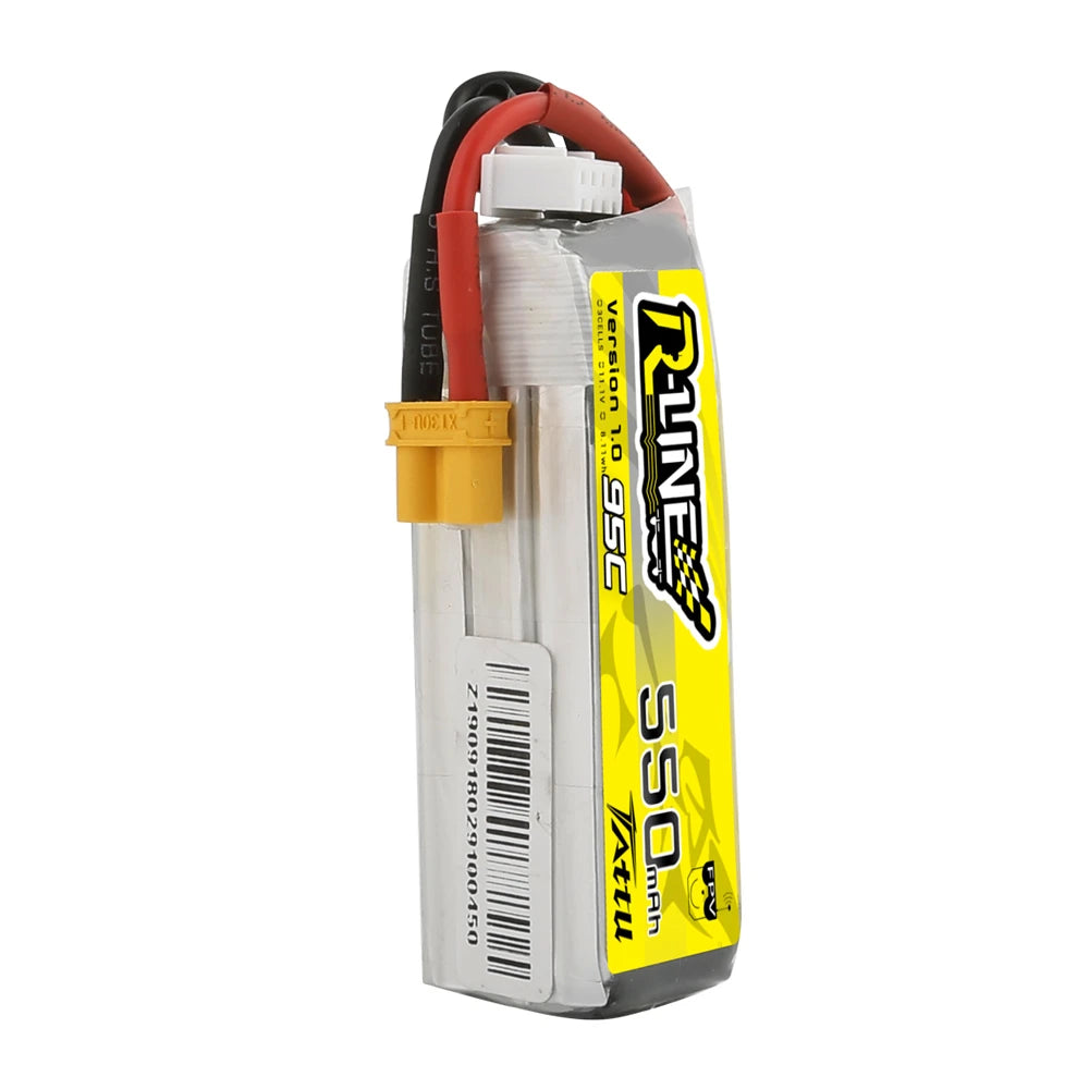 Tattu 550mAh 3S 95C 11.1V Lipo Battery | XT30 Plug | R-Line 1.0