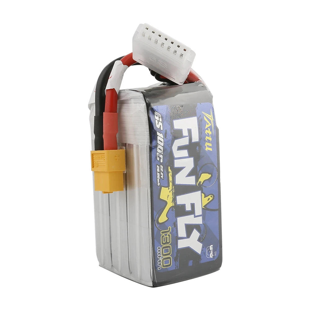 Tattu 1300mAh 6S 100C 22.2V Lipo Battery | XT60 Plug | FunFly