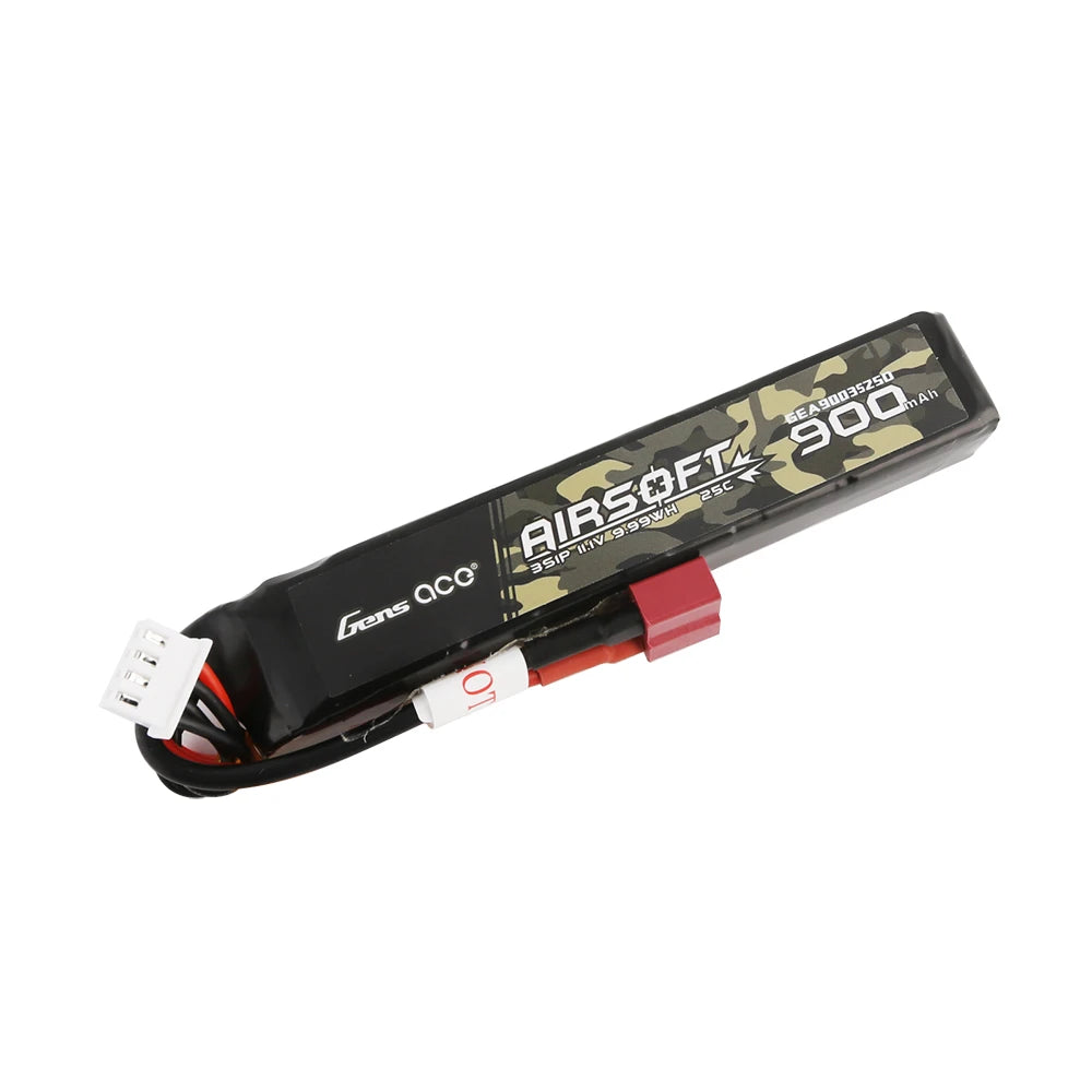 Gens ace 900mAh 3S 25C 11.1V Lipo Battery | Deans Plug | Airsoft