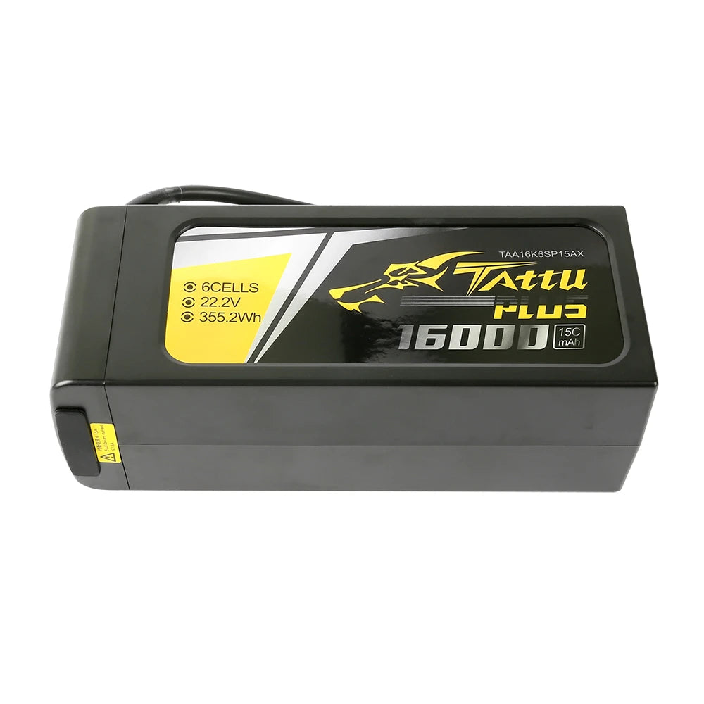 Tattu 16000mAh 6S 15C 22.2V Smart Lipo Battery | AS150 or XT150 Plug | Tattu Plus (New Version)