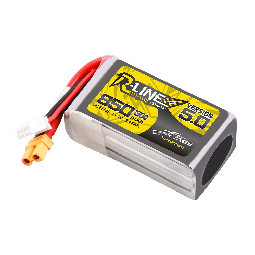 Tattu 850mAh 3S 150C 11.1V Lipo Battery | XT30 Plug | R-Line 5.0