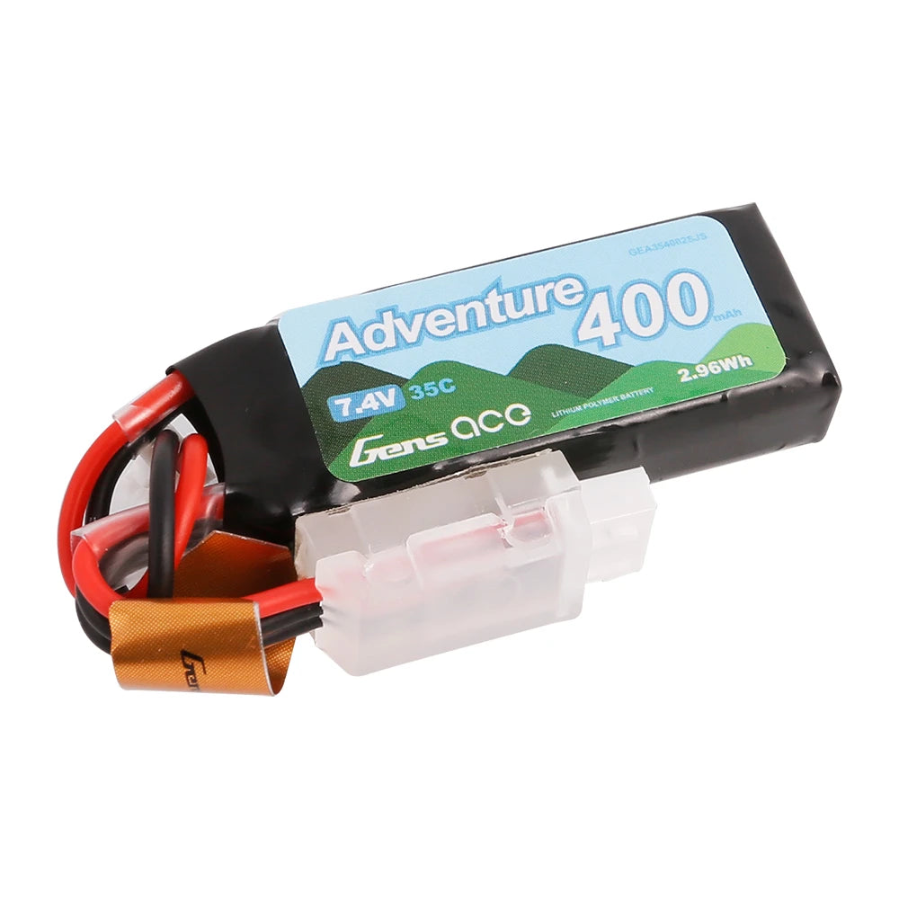 Gens ace 400mAh 2S 35C 7.4V Lipo Battery | JST Plug | Adventure (Non-G-Tech)