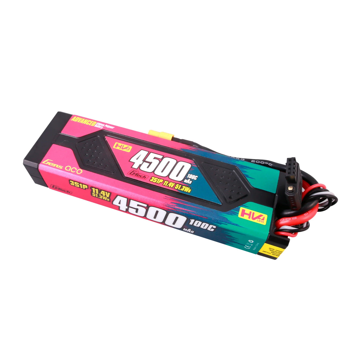Gens ace 4500mAh 3S 100C 11.4V(HV) Lipo Battery | Hardcase | XT60 Plug | Advanced