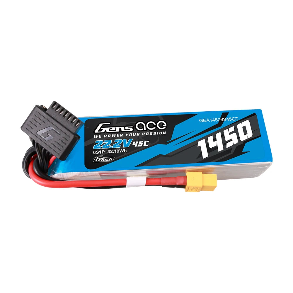 Gens ace 1450mAh 6S 45C 22.2V Lipo Battery | XT60 Plug | Air Classic