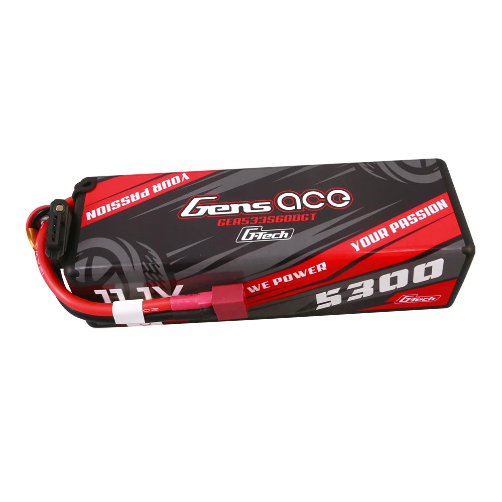 Gens ace 5300mAh 3S 60C 11.1V Lipo Battery | Hardcase | Deans Plug | Car Classic