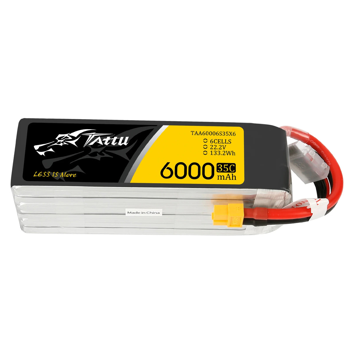 Tattu 6000mAh 6S 35C 22.2V Lipo Battery | XT60 Plug | UAV Classic