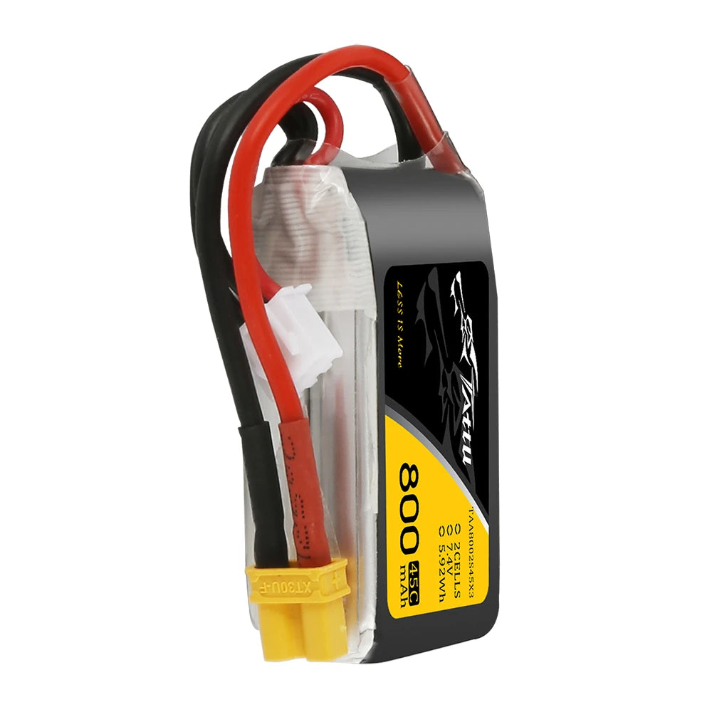 Tattu 800mAh 2S 45C 7.4V Lipo Battery | XT30 Plug | FPV Classic