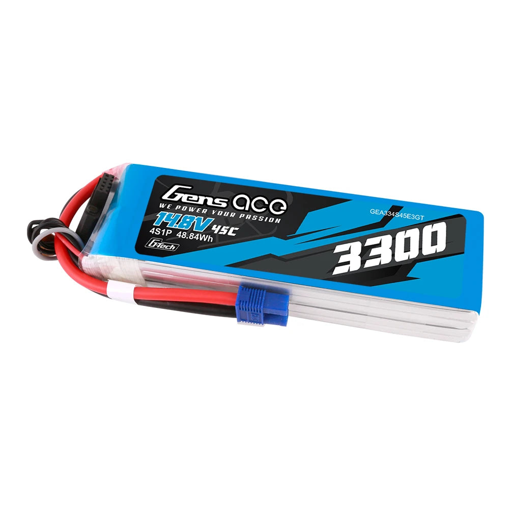 Gens ace 3300mAh 4S 45C 14.8V Lipo Battery | EC3 Plug | Air Classic