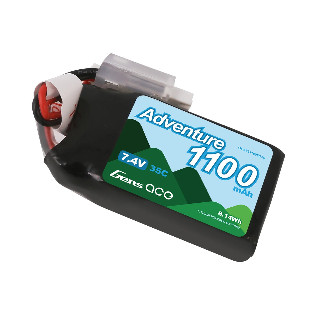 Gens ace 1100mAh 2S 35C 7.4V Lipo Battery | JST-PHR Plug | Adventure (Non-G-Tech)
