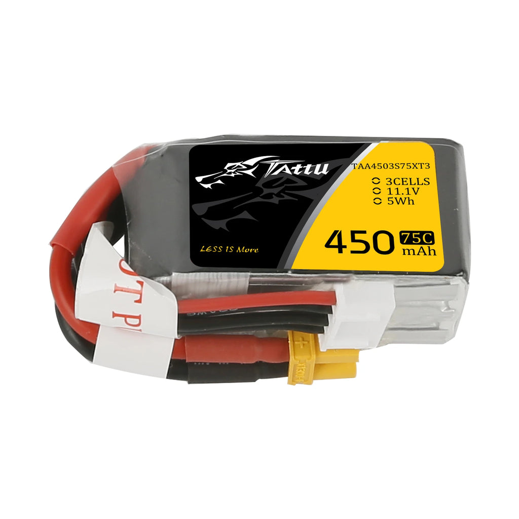 Tattu 450mAh 3S 75C 11.1V Lipo Battery | XT30 Plug | FPV Classic