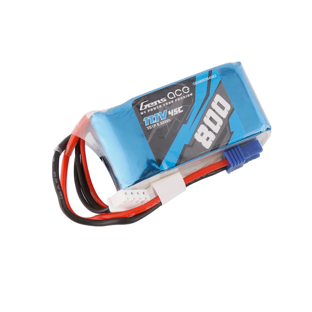 Gens ace 800mAh 3S 45C 11.1V Lipo Battery | EC2 Plug | Air Classic (Non-G-Tech)