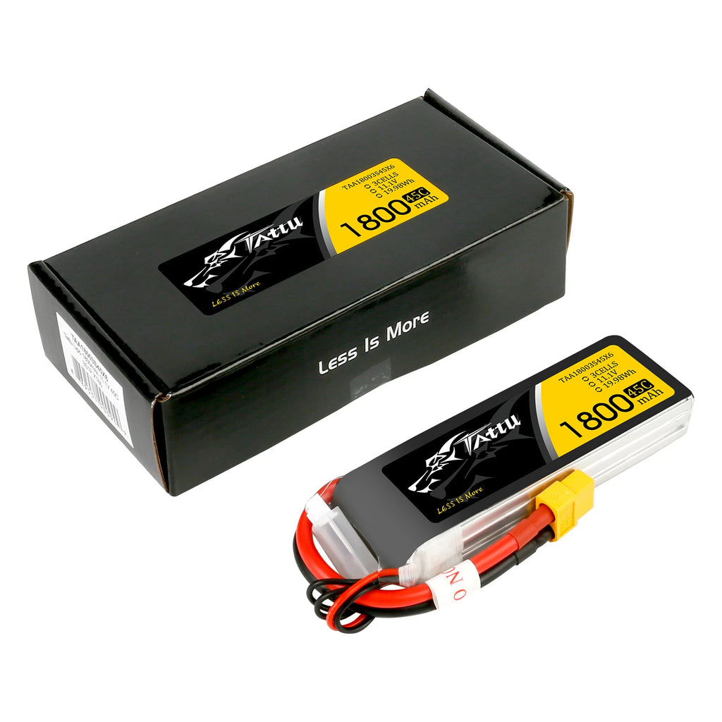 Tattu 1800mAh 3S 45C 11.1V Lipo Battery | XT60 Plug | FPV Classic