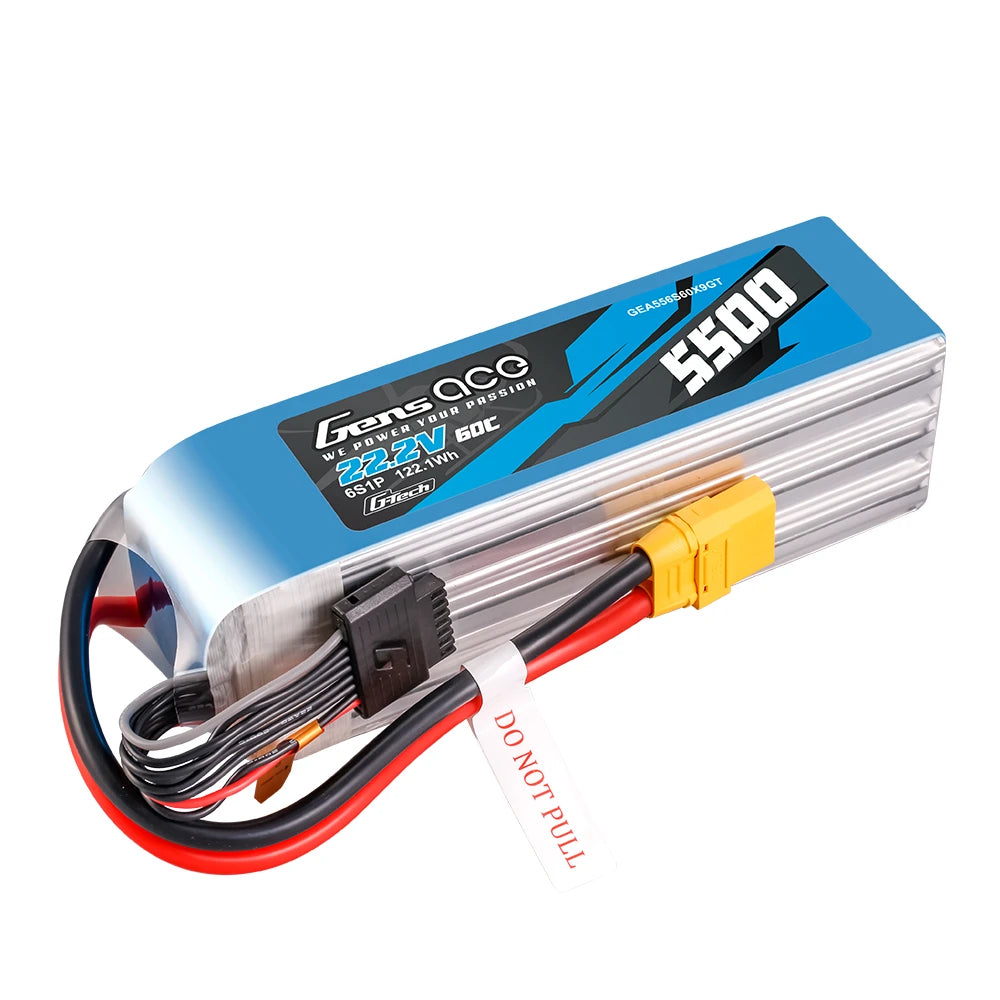 Gens ace 5500mAh 6S 60C 22.2V Lipo Battery | XT90-S Plug | Air Classic