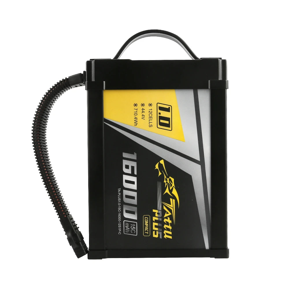 Tattu 16000mAh 12S 15C 44.4V Smart Lipo Battery | XT90-S Plug | Tattu Plus 1.0 (Compact Version)