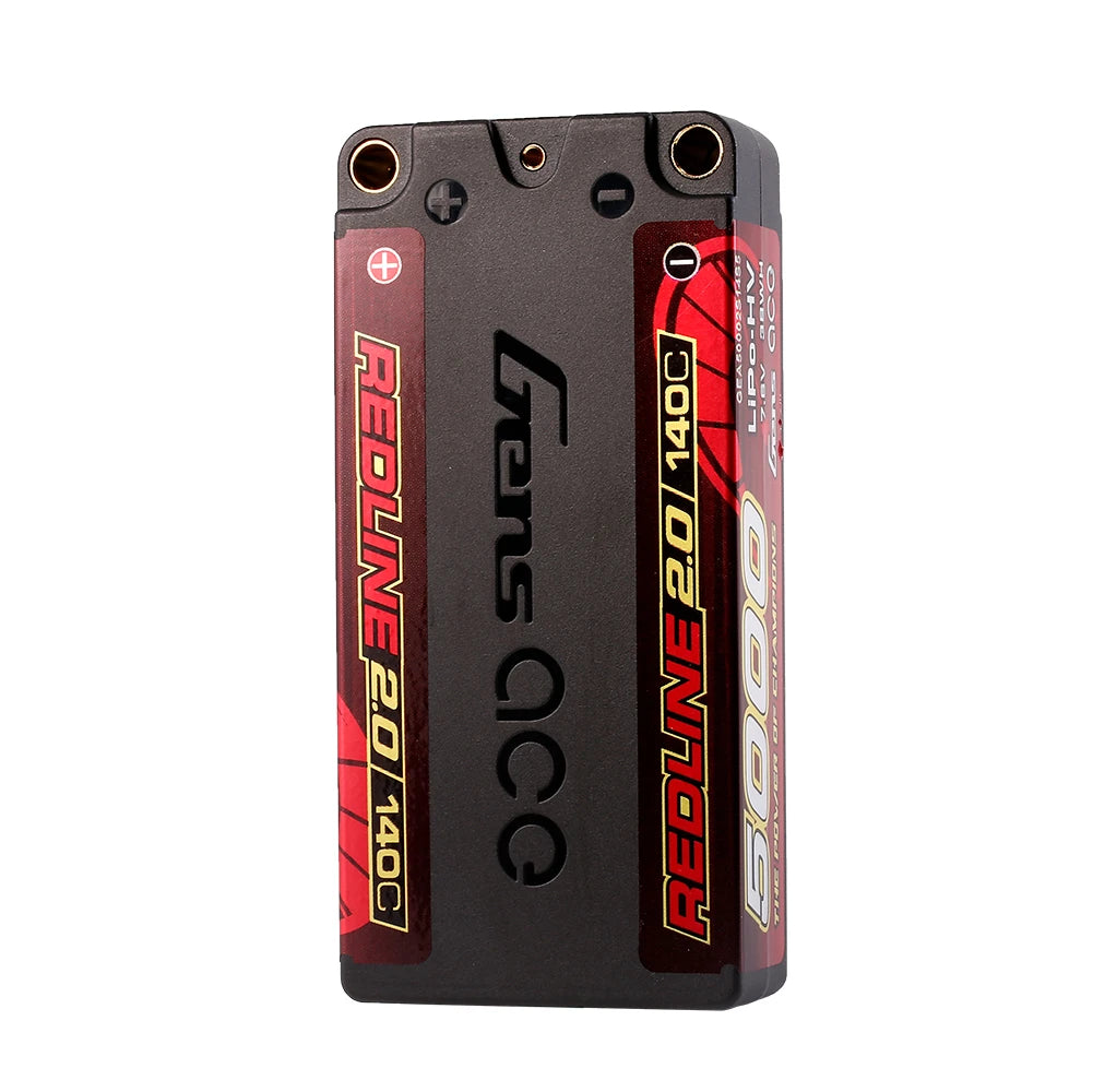 Gens ace 5000mAh 2S 140C 7.6V(HV) Shorty Lipo Battery | 5.0mm bullet | Redline 2.0