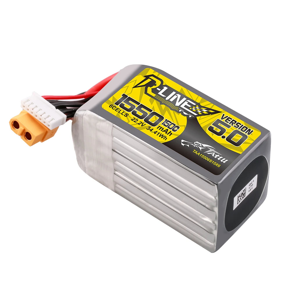 Tattu 1550mAh 6S 150C 22.2V Lipo Battery | XT60 Plug | R-Line 5.0