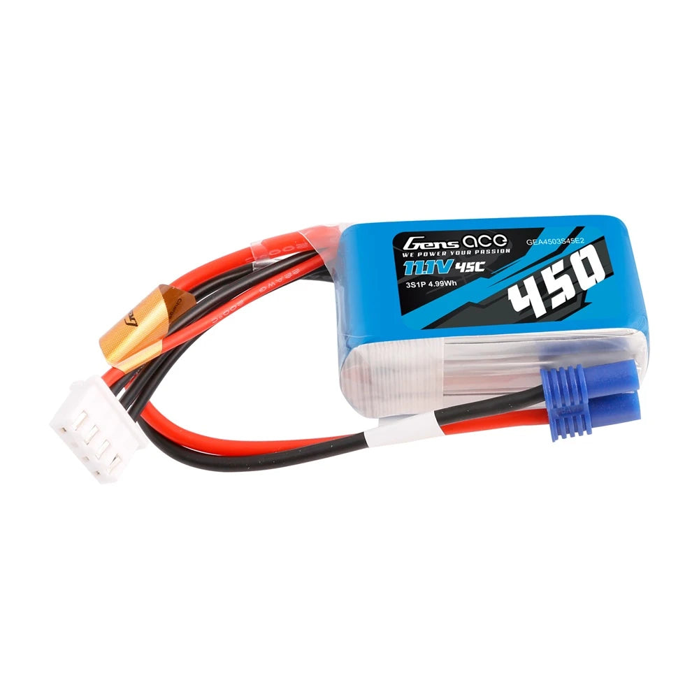 Gens ace 450mAh 3S 45C 11.1V Lipo Battery | EC2 Plug | Air Classic (Non-G-Tech)