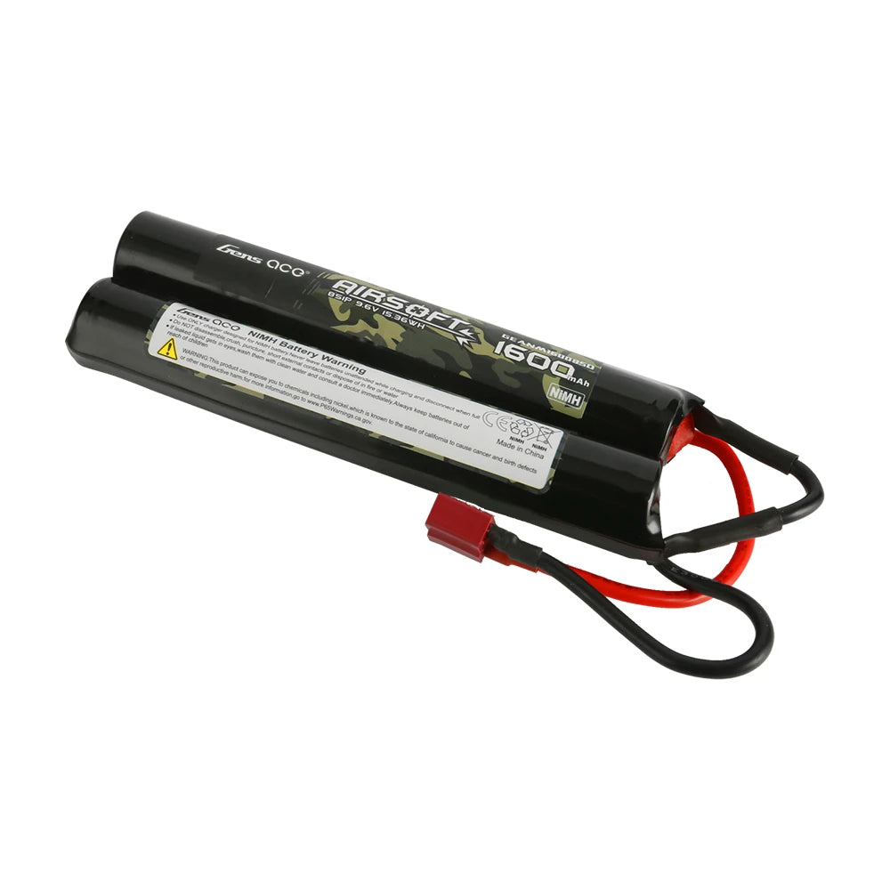 Gens ace 1600mAh 8S 9.6V Nunchuck NiMH Battery | Deans Plug | Airsoft