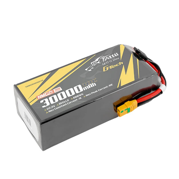 Tattu 30000mAh 6S 10C 22.2V Lipo Battery | XT90S-F Plug | Semi-solid