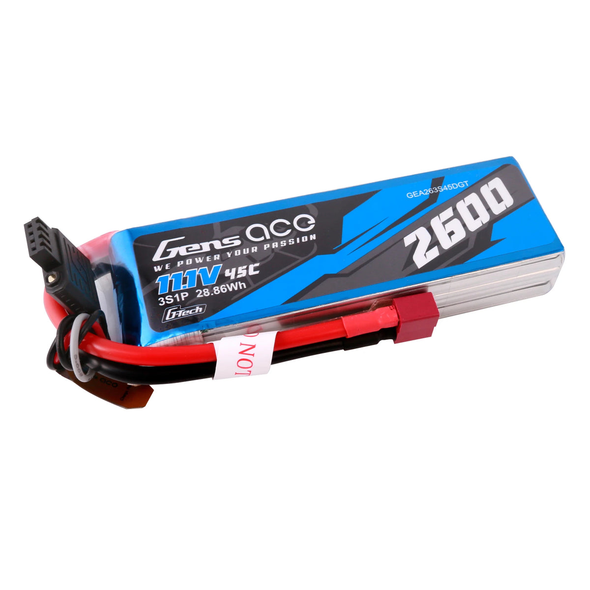 Gens ace 2600mAh 3S 45C 11.1V Lipo Battery | Deans Plug | Air Classic