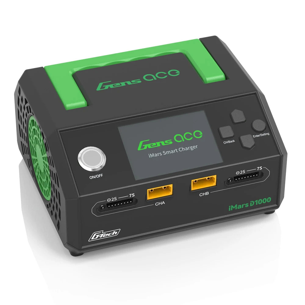 Gens ace iMars D1000 Smart Charger | AC 1000W | 25A | 1-7S | 2-Channel