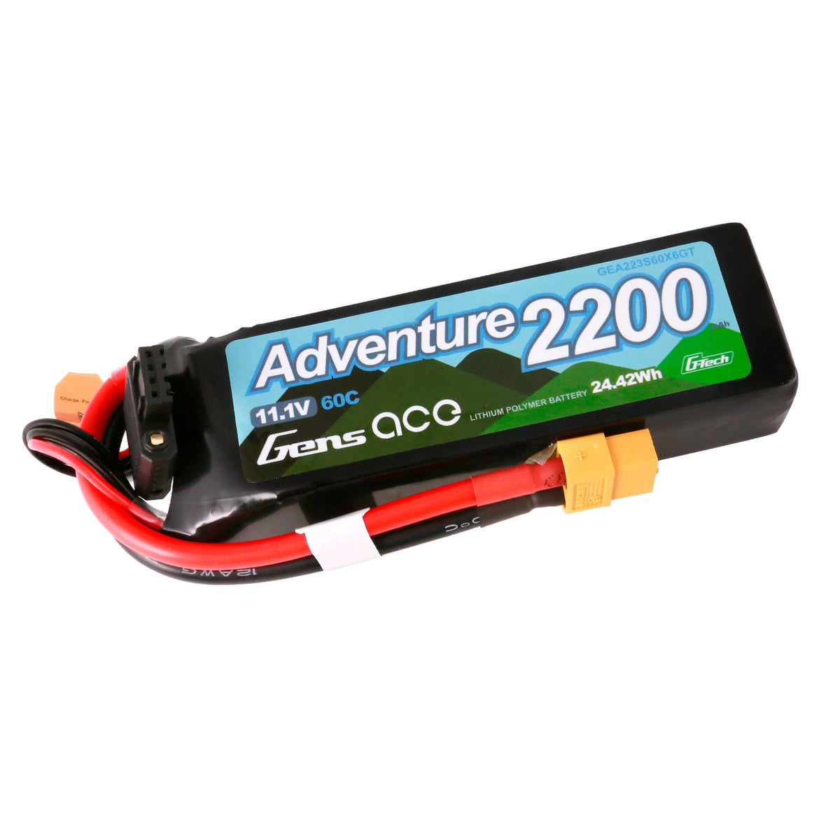 Gens ace 2200mAh 3S 60C 11.1V Lipo Battery | XT60 Plug | Adventure