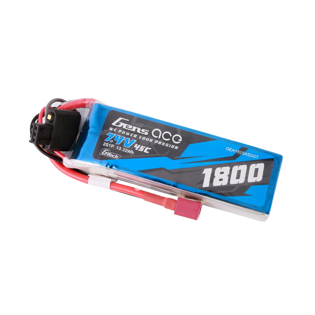 Gens ace 1800mAh 2S 45C 7.4V Lipo Battery | Deans Plug | Air Classic