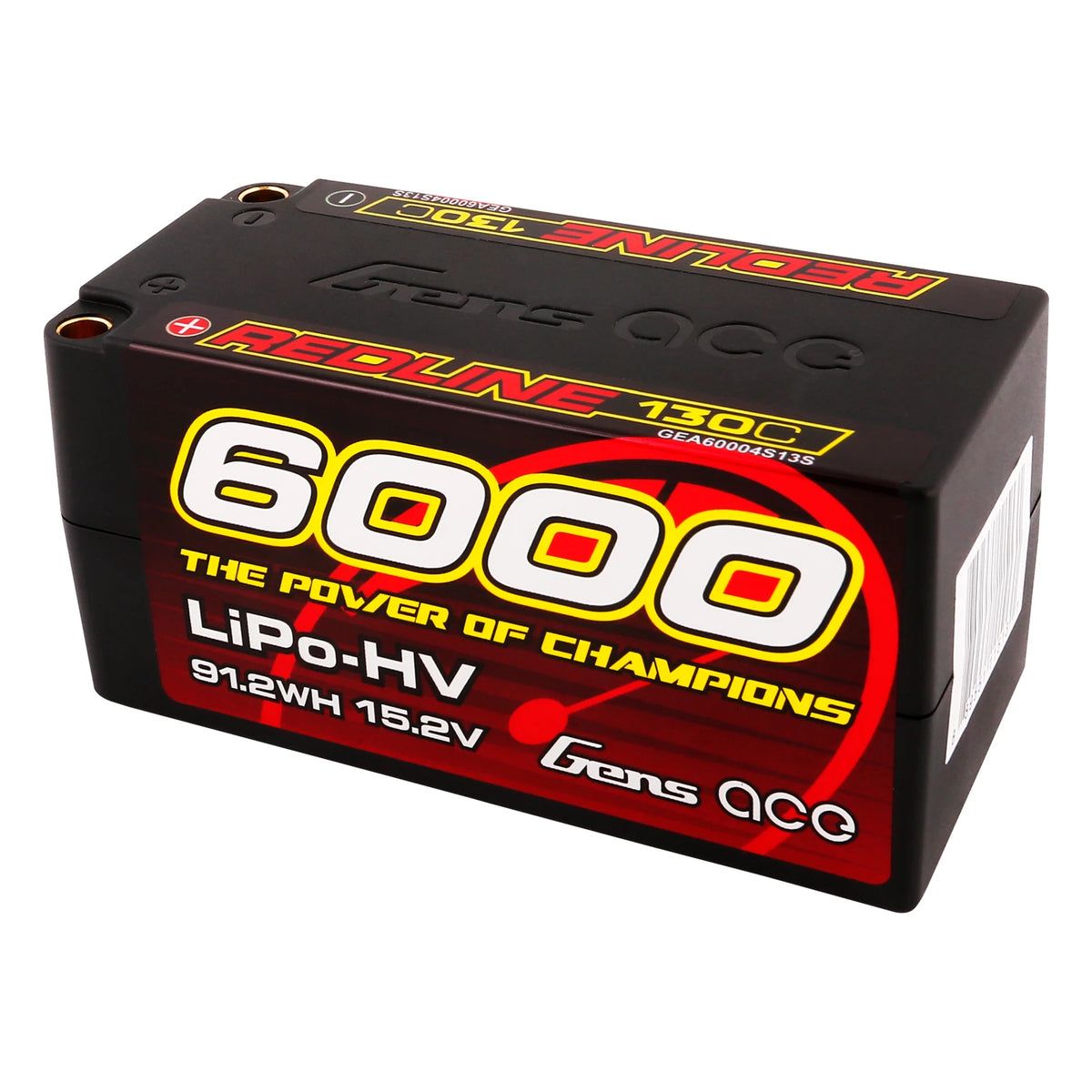 Gens ace 6000mAh 4S 130C 15.2V(HV) Lipo Battery | 5.0mm bullet | Redline 1.0