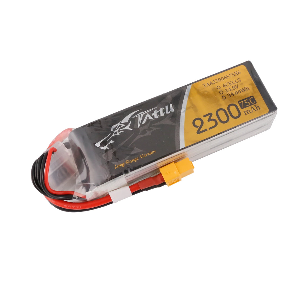 Tattu 2300mAh 4S 75C 14.8V Lipo Battery | XT60 Plug | UAV Classic