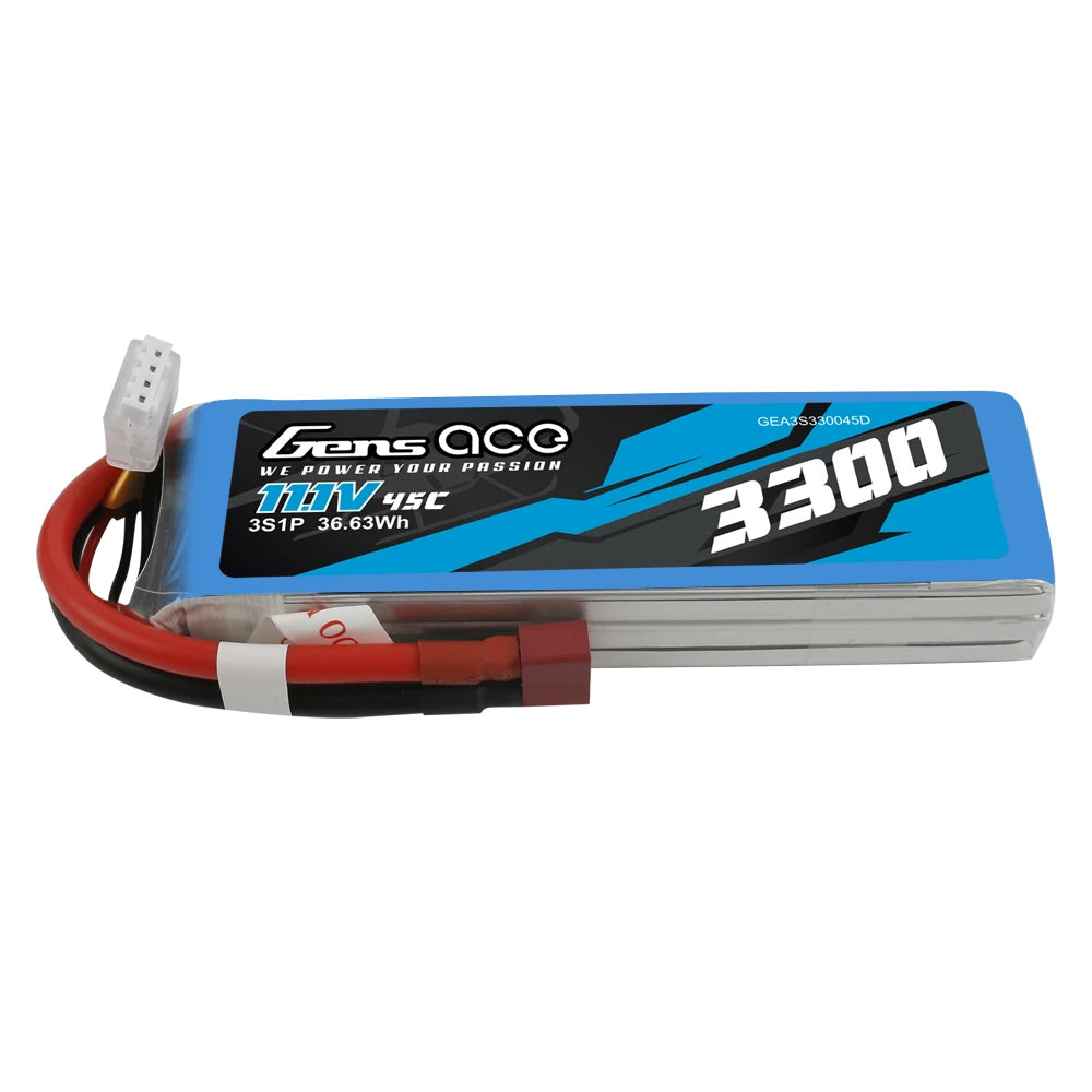 Gens ace 3300mAh 3S 45C 11.1V Lipo Battery | Deans Plug | Air Classic (Non-G-Tech)