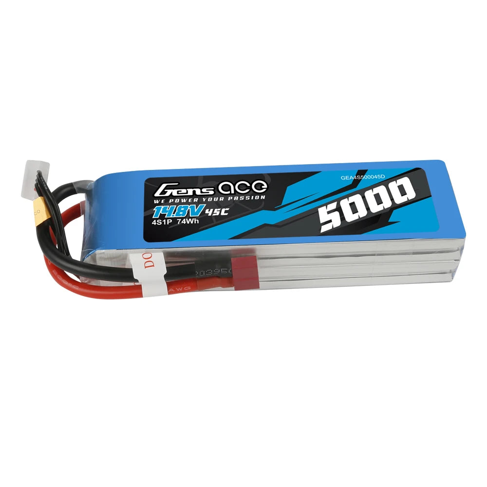 Gens ace 5000mAh 4S 45C 14.8V Lipo Battery | Deans Plug | Air Classic (Non-G-Tech)