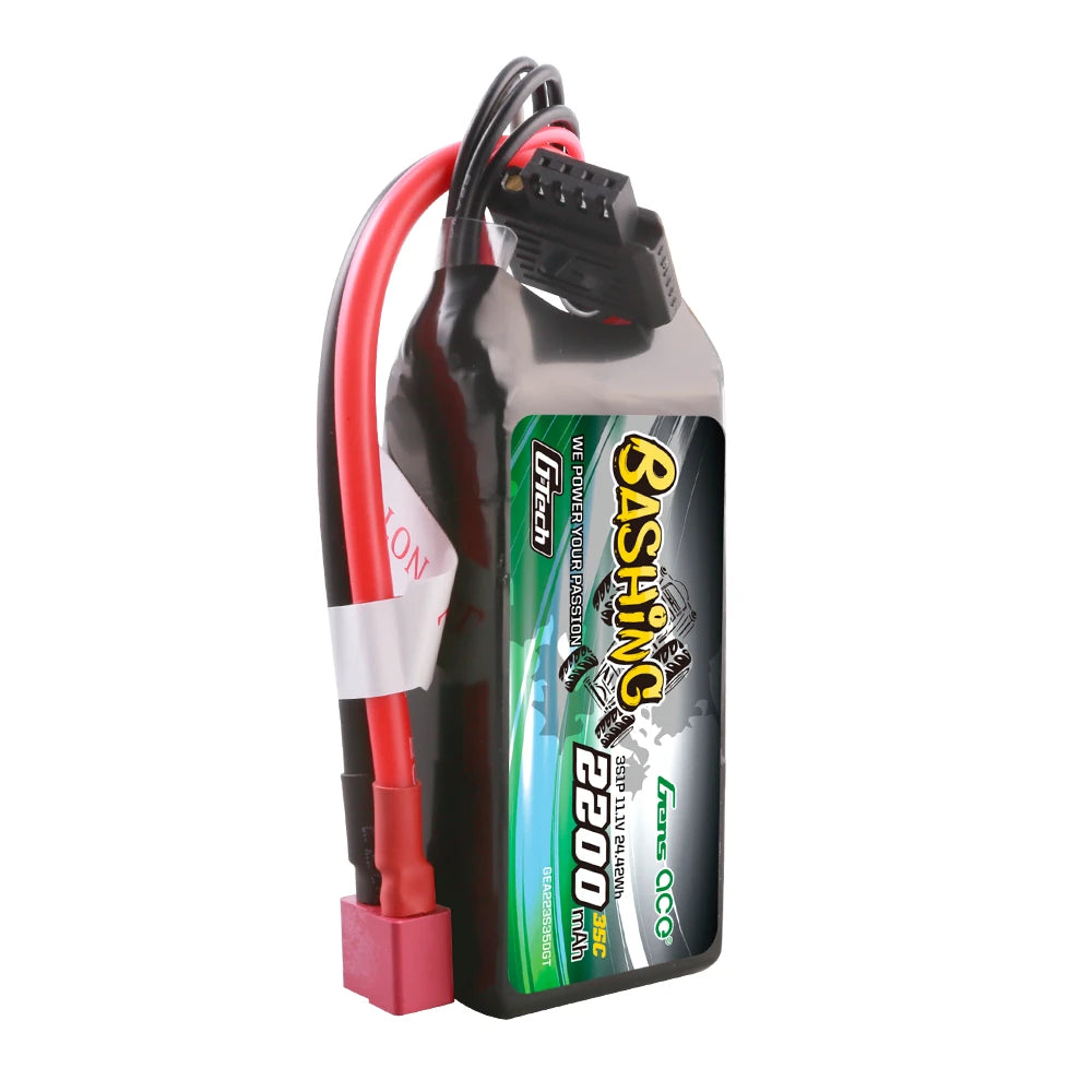 Gens ace 2200mAh 3S 35C 11.1V Lipo Battery | Deans Plug | Bashing