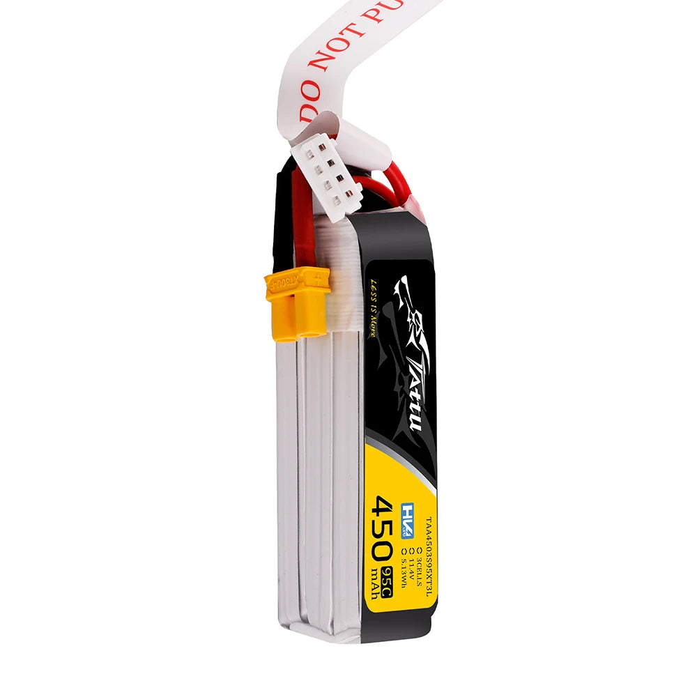 Tattu 450mAh 3S 95C 11.4V(HV) Long Lipo Battery | XT30 Plug | FPV Classic
