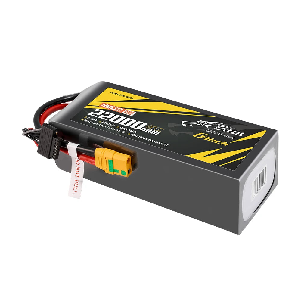 Tattu 22000mAh 6S 10C 22.2V Lipo Battery | XT90S-F Plug | Semi-solid