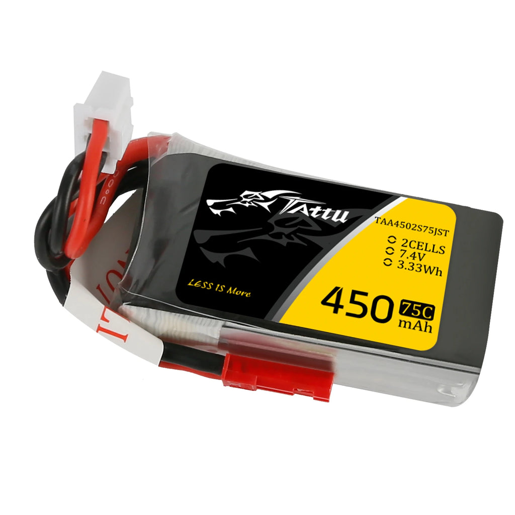 Tattu 450mAh 2S 75C 7.4V Lipo Battery | JST-SYP Plug | FPV Classic