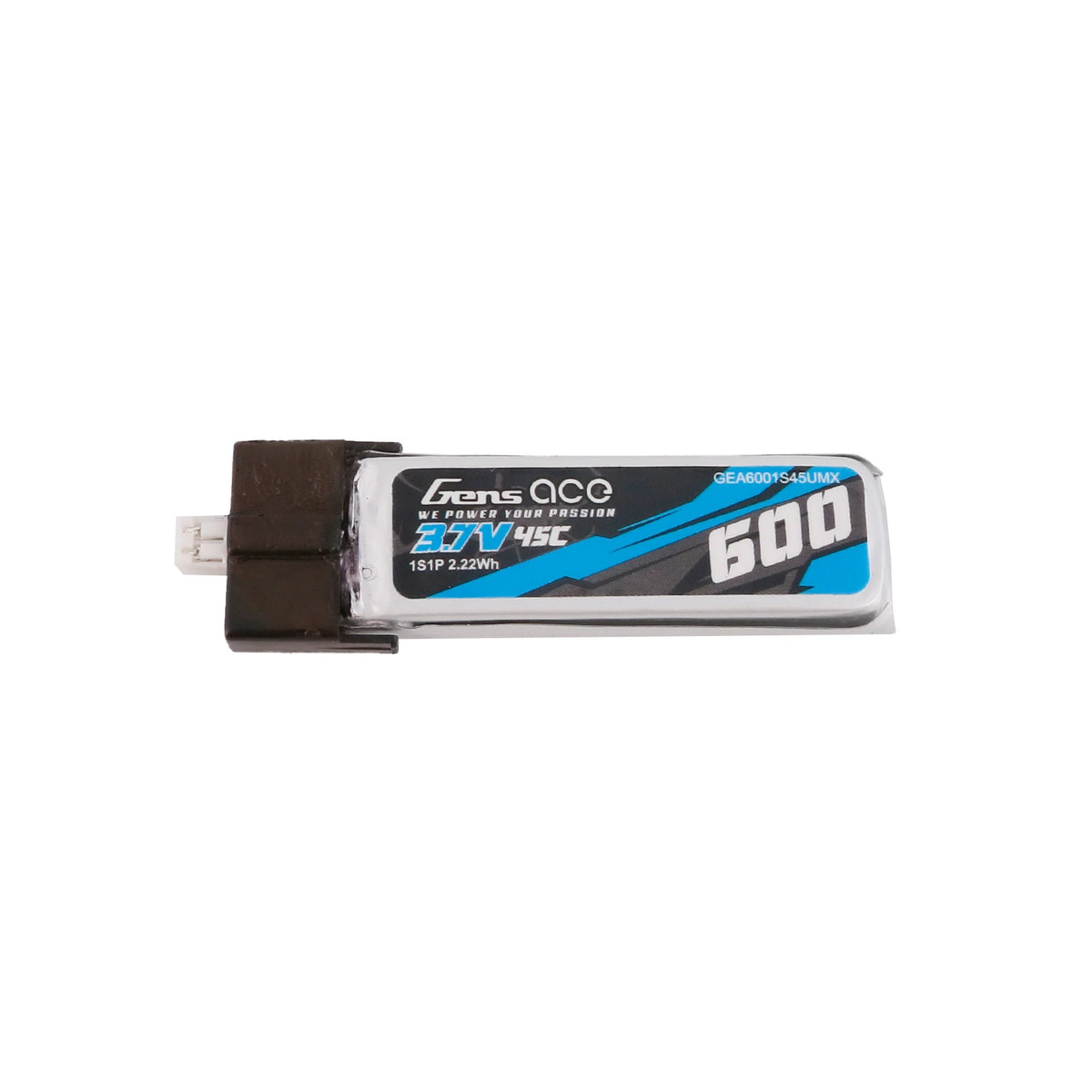 Gens ace 600mAh 1S 45C 3.7V Lipo Battery | JST-PHR Plug | Air Classic