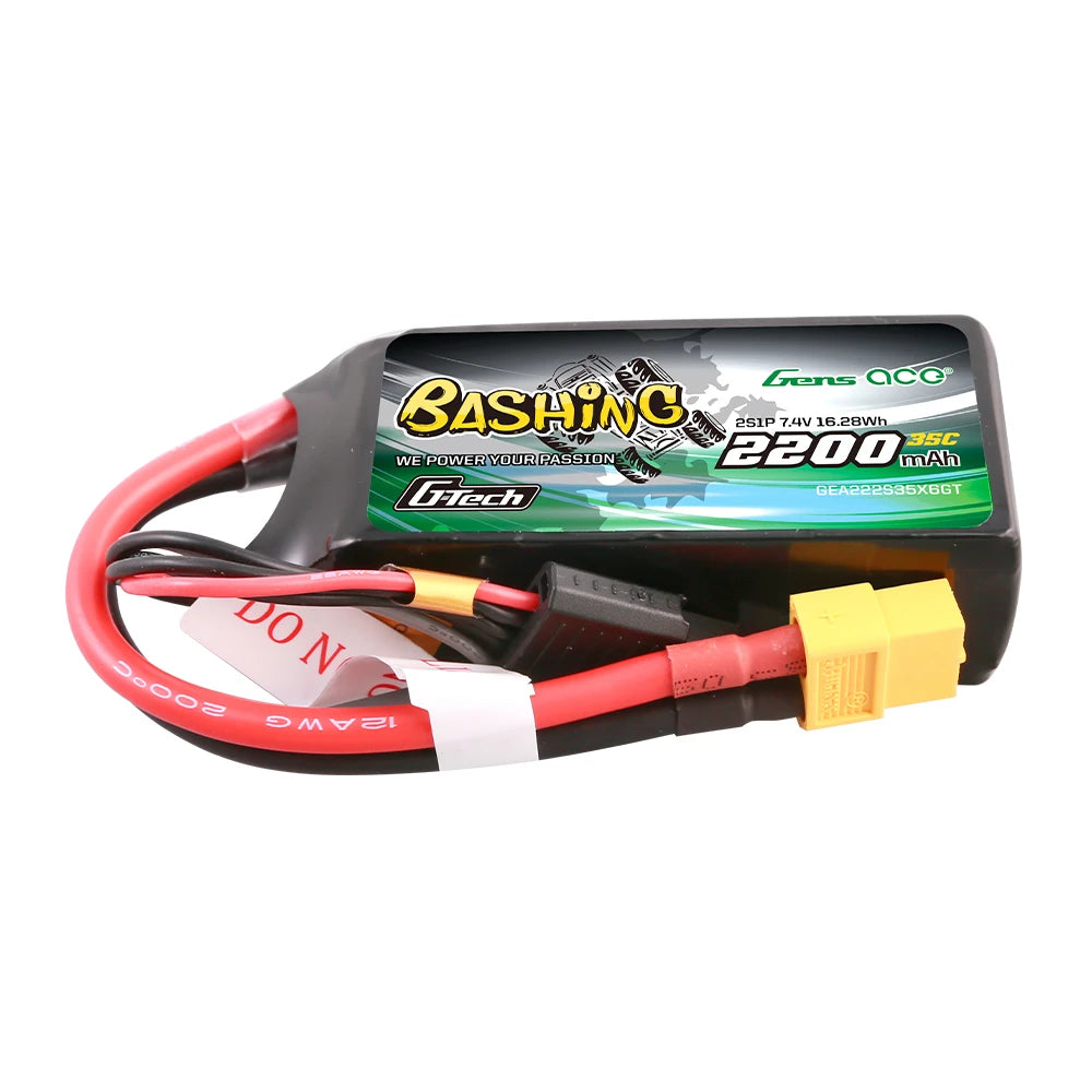 Gens ace 2200mAh 3S 35C 11.1V Lipo Battery | XT60 Plug | Bashing